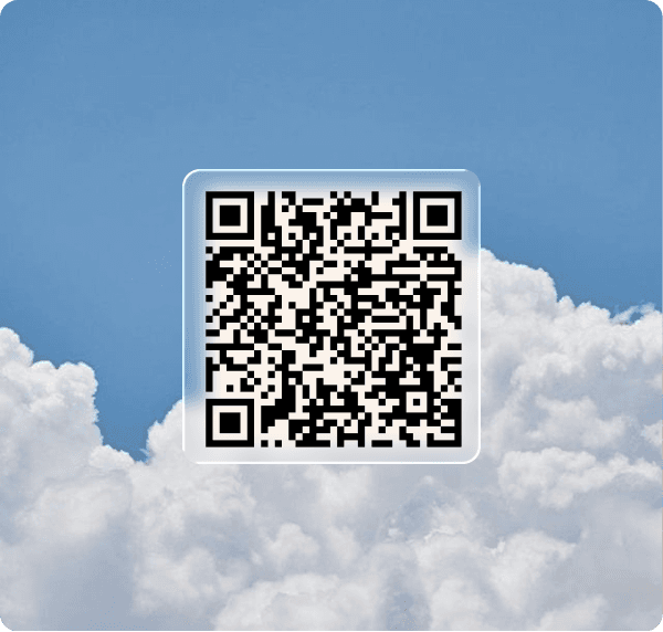 Sky with clouds and cube